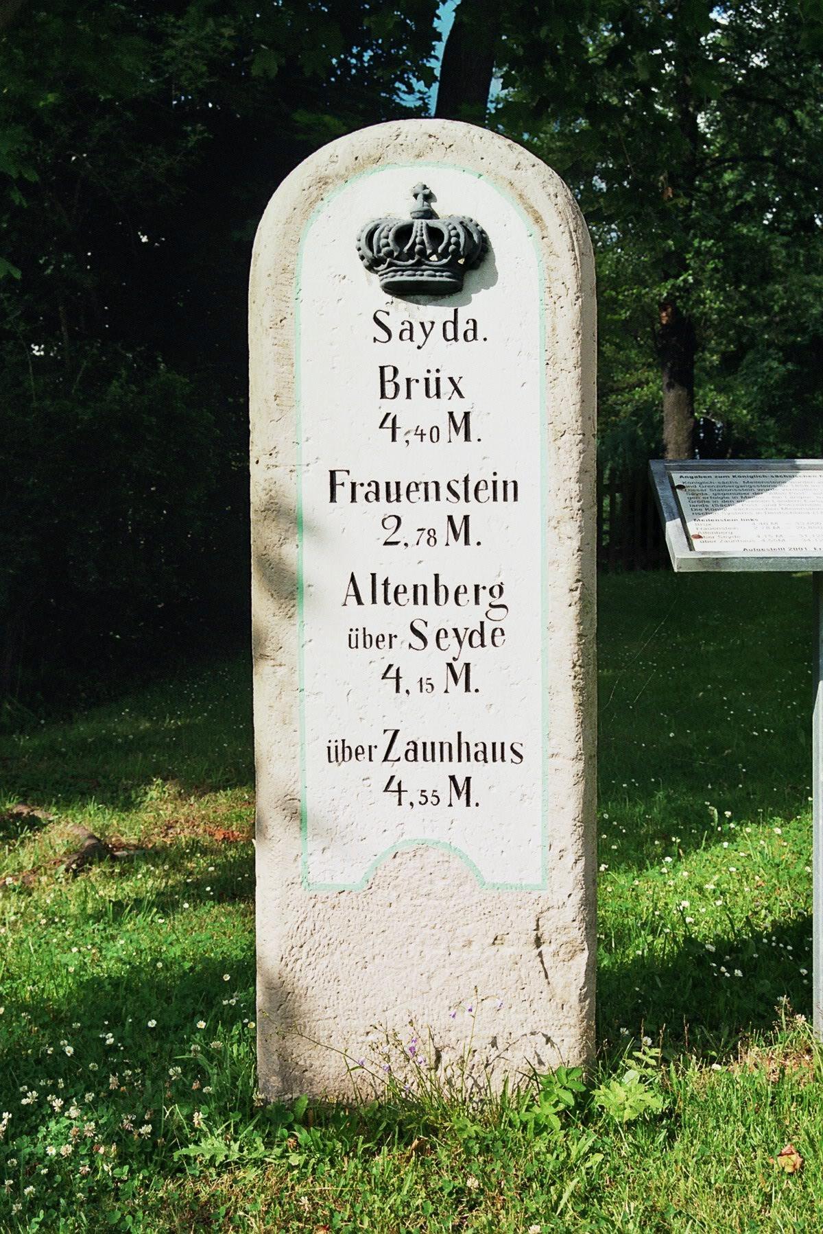 Königlich-Sächsischer Meilenstein Sayda